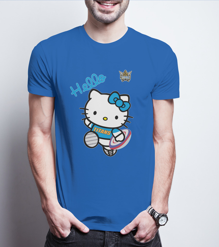 Gold Coast Titans Hello Kitty Rugby NRL1006 Fan T-Shirt