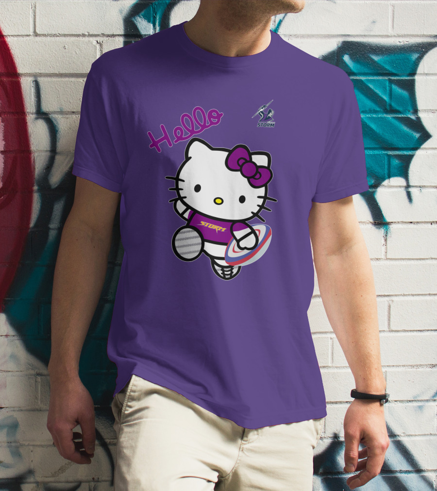 Melbourne Storm Hello Kitty Rugby T-Shirt