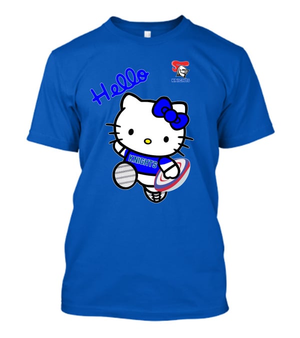 NRL1010 Newcastle Knights Hello Kitty Rugby Crossover T-Shirt