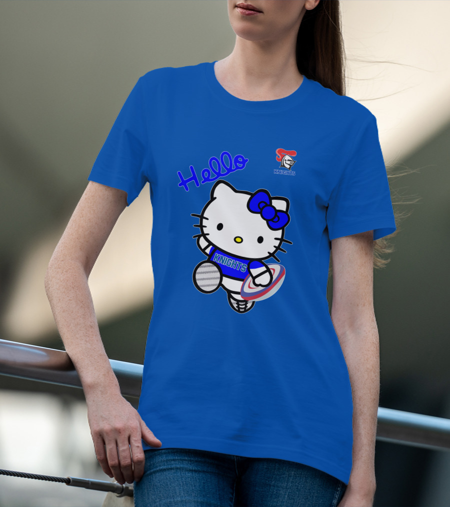 NRL1010 Newcastle Knights Hello Kitty Rugby Crossover T-Shirt