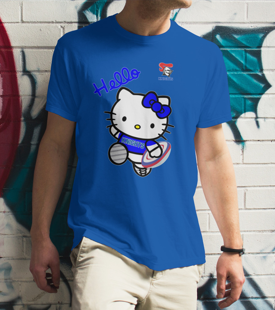 NRL1010 Newcastle Knights Hello Kitty Rugby Crossover T-Shirt
