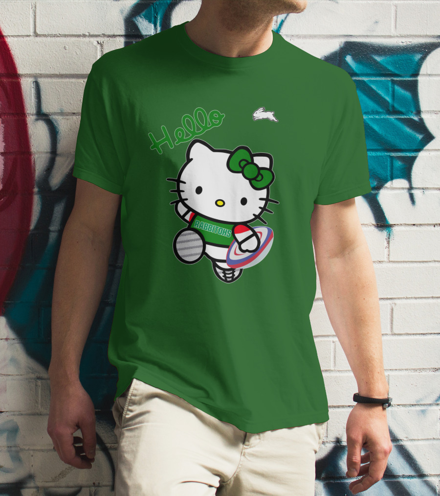 NRL1016 South Sydney Rabbitohs Hello Kitty Rugby Fan Collection T-Shirt