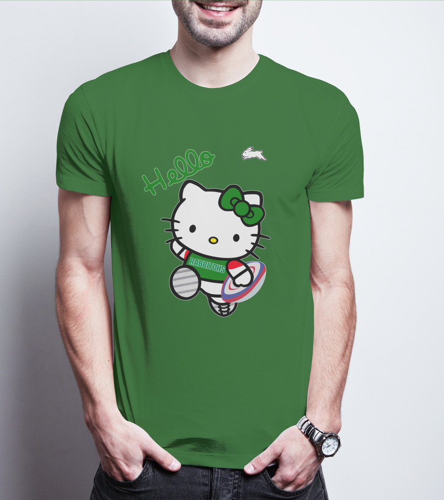 NRL1016 South Sydney Rabbitohs Hello Kitty Rugby Fan Collection T-Shirt
