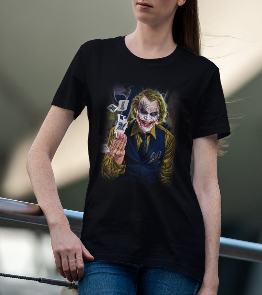 Milwaukee Brewers Joker Card Playing Concept T-Shirt