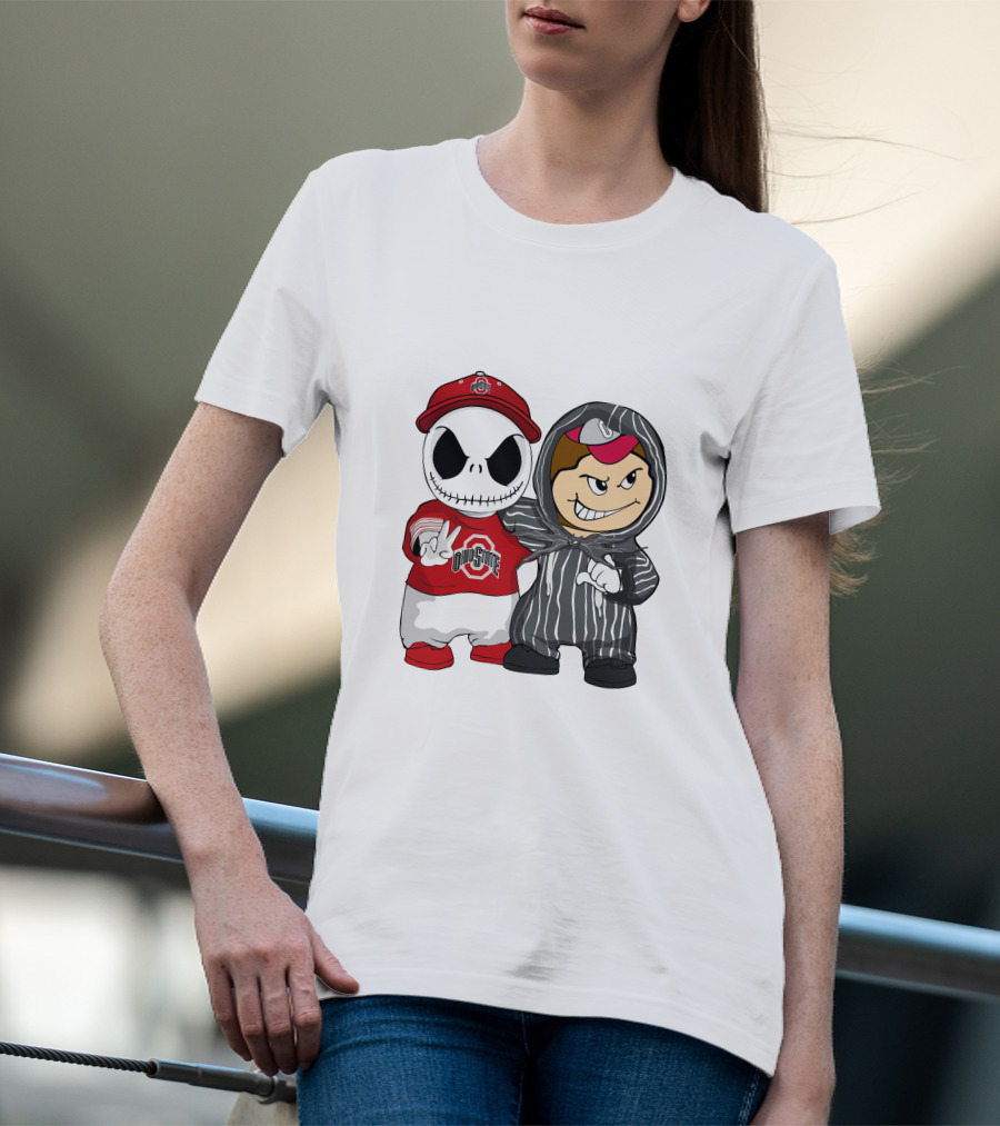 Ohio State Buckeyes Jack Skellington Character Friends In Team T-Shirt