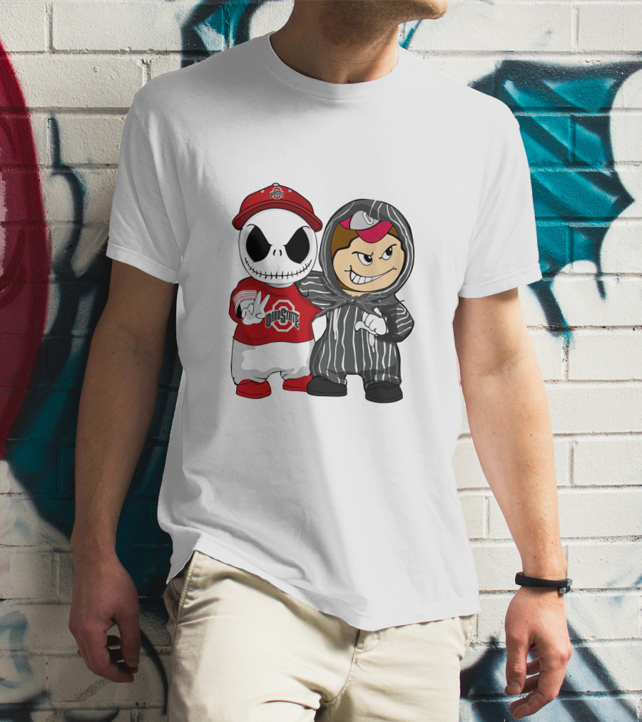 Ohio State Buckeyes Jack Skellington Character Friends In Team T-Shirt