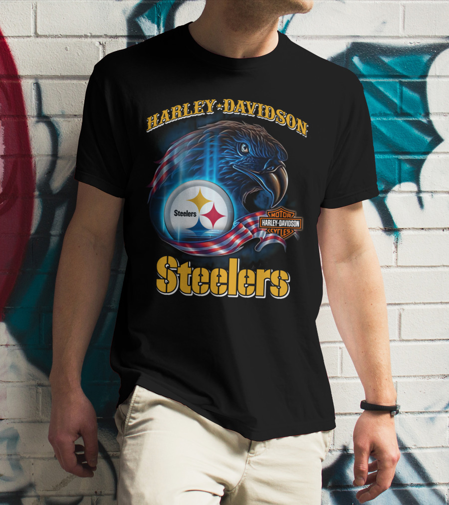 Harley Davidson Steelers Motor Cycles T-Shirt