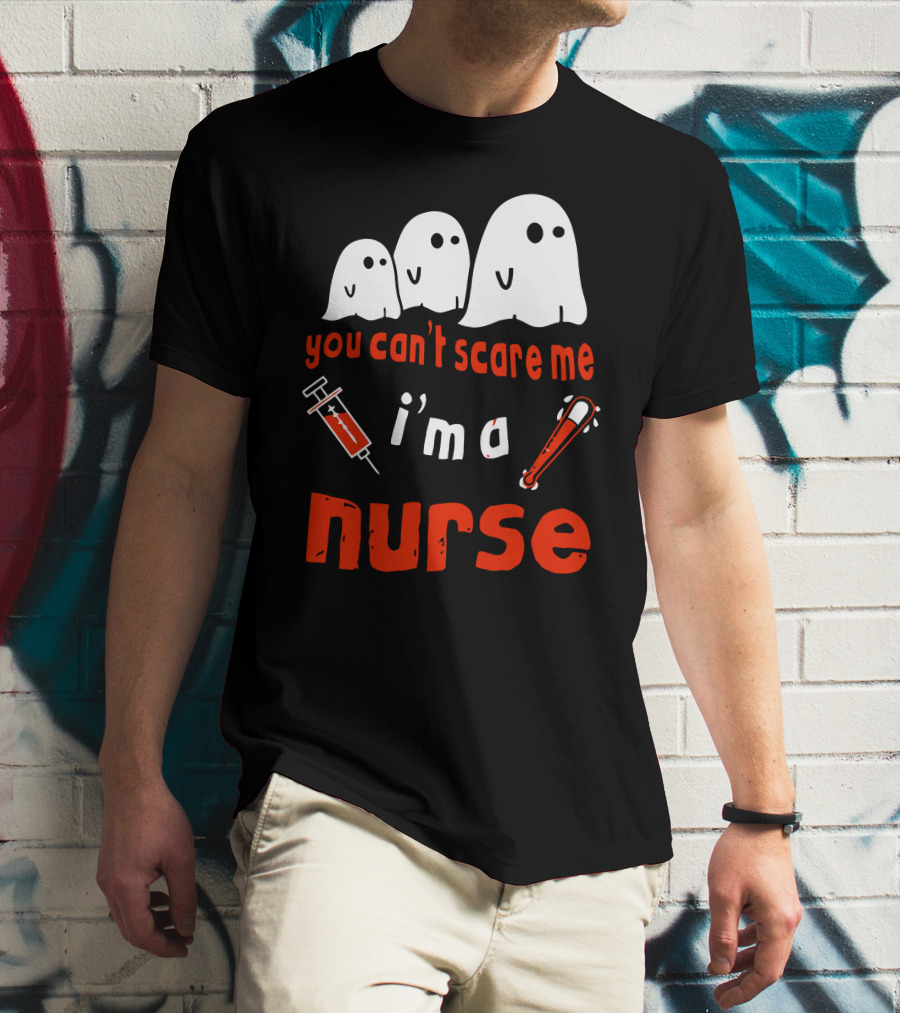 You Can't Scare Me I'm A Nurse Ghosts Syringe Bat T-Shirt