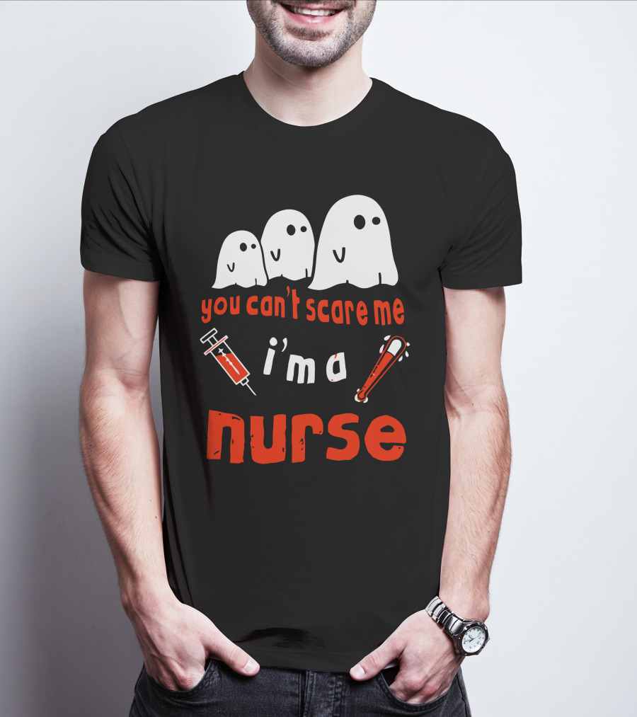 You Can't Scare Me I'm A Nurse Ghosts Syringe Bat T-Shirt