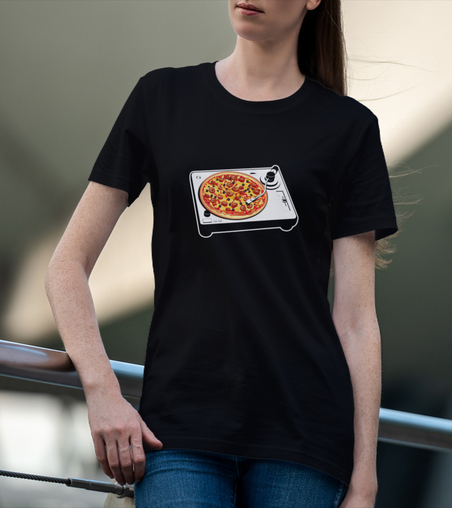 Pizza Turntable DJ Plate T-Shirt