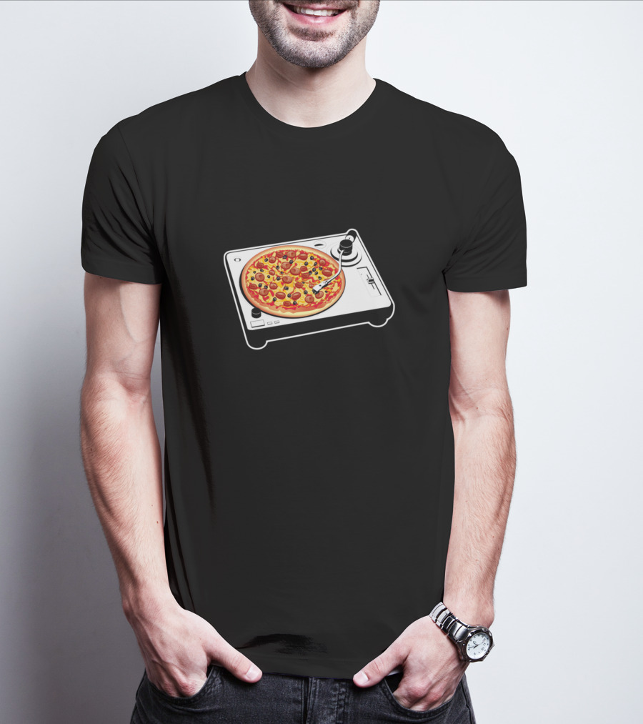 Pizza Turntable DJ Plate T-Shirt