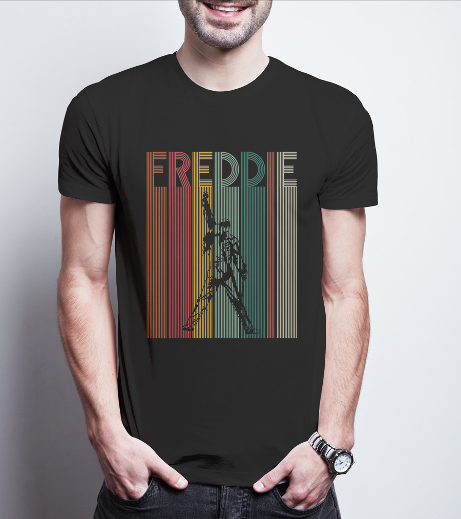 Retro Freddie Mercury Stripes Legend T-Shirt