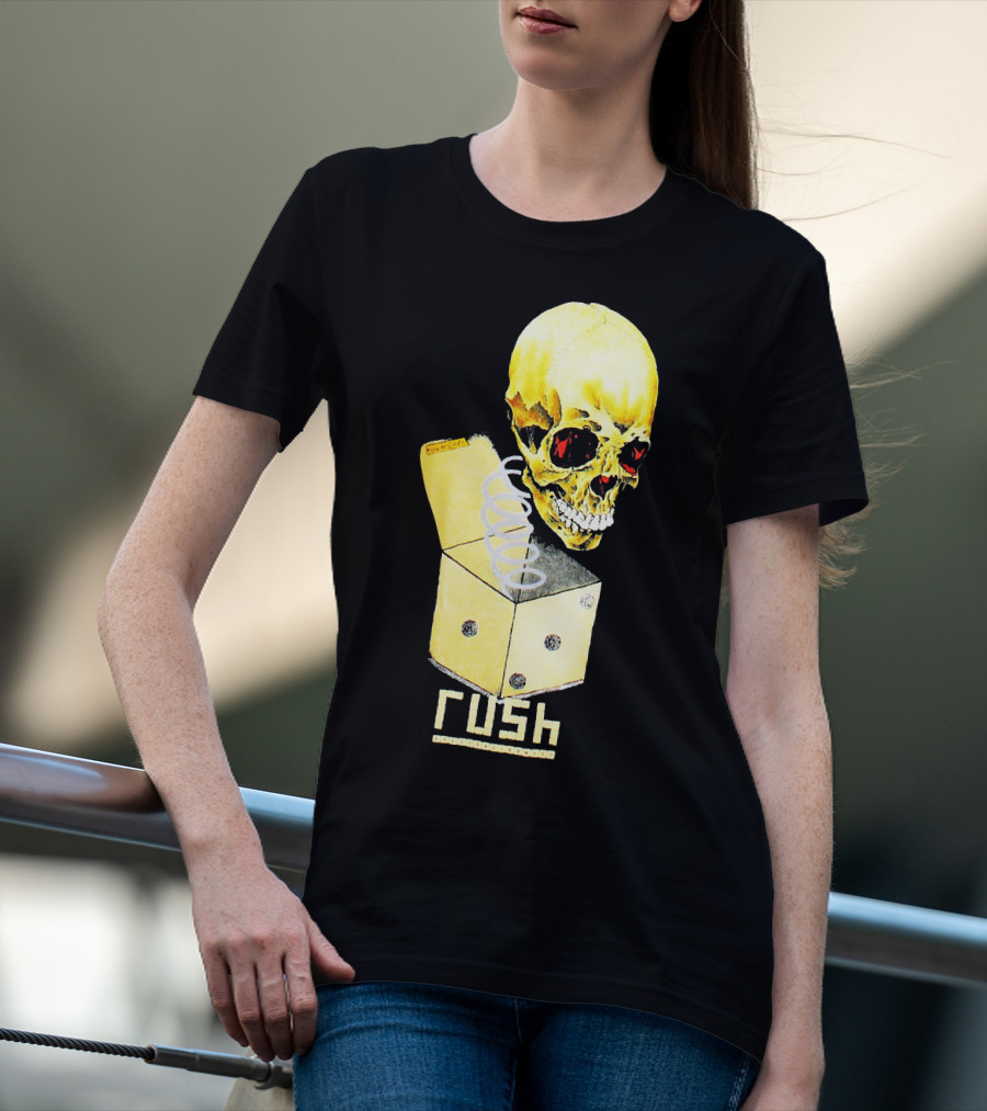 Rush Pushead Skull Springing From Dice Box T-Shirt