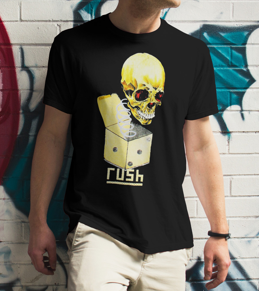 Rush Pushead Skull Springing From Dice Box T-Shirt