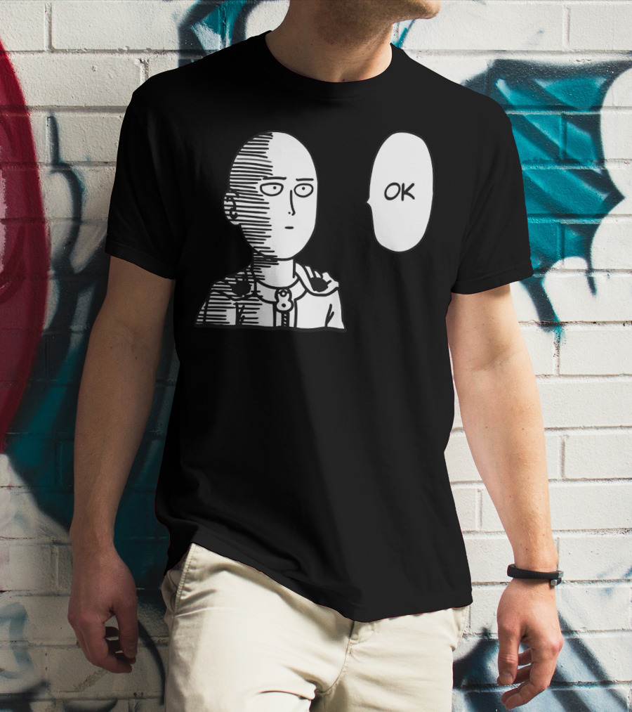Saitama OK Manga Style Face Expression T-Shirt