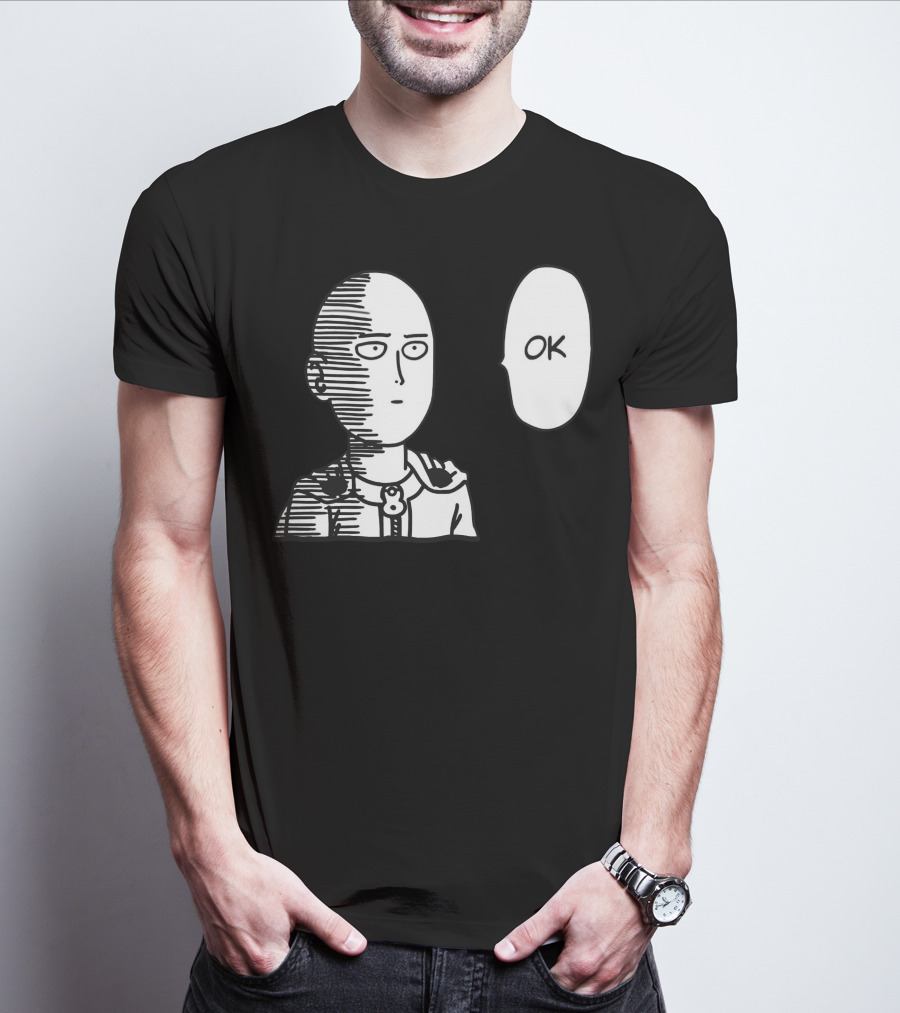 Saitama OK Manga Style Face Expression T-Shirt