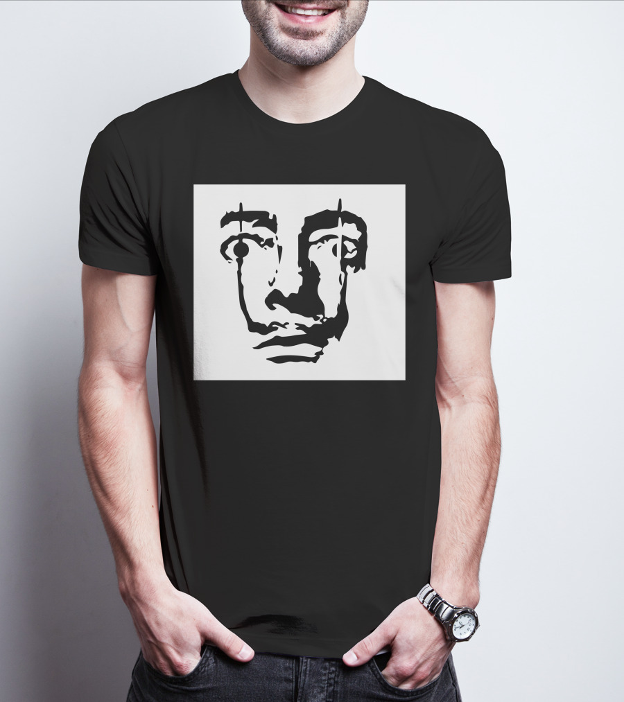 Salvador Dali Face Surrealist Artist Iconic Portrait Elements T-Shirt