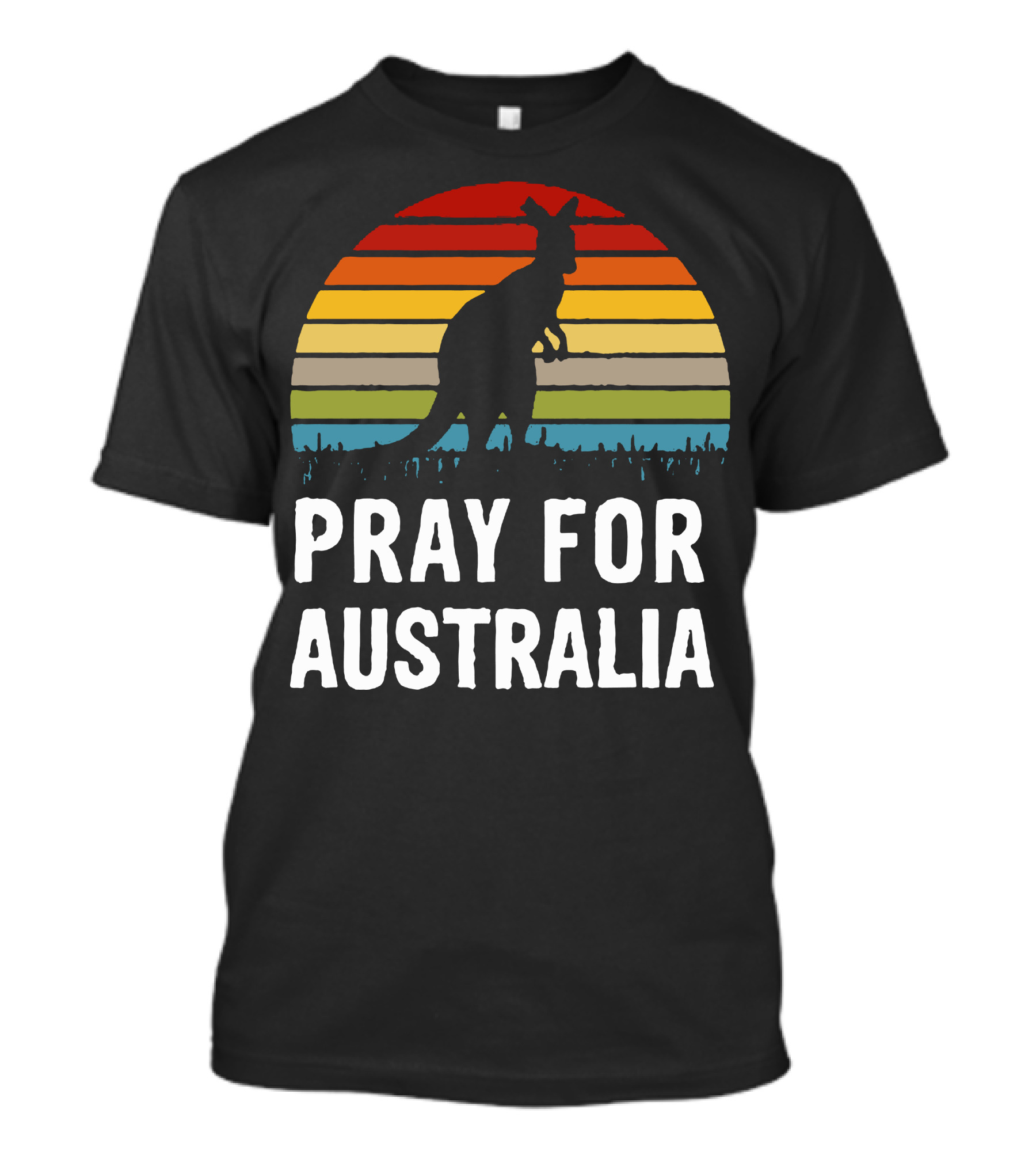 Pray For Australia Kangaroo Sunset T-Shirt