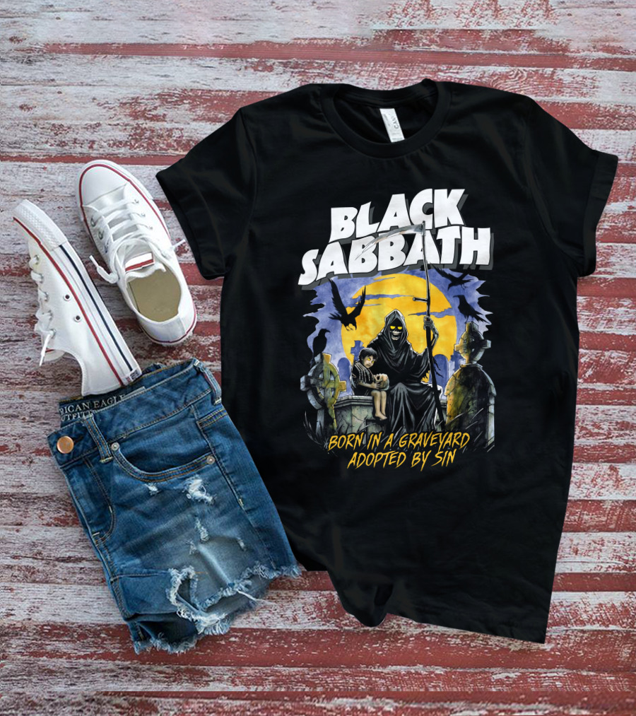 BLACK SABBATH Born In A Graveyard Adopted By Sin T-Shirt