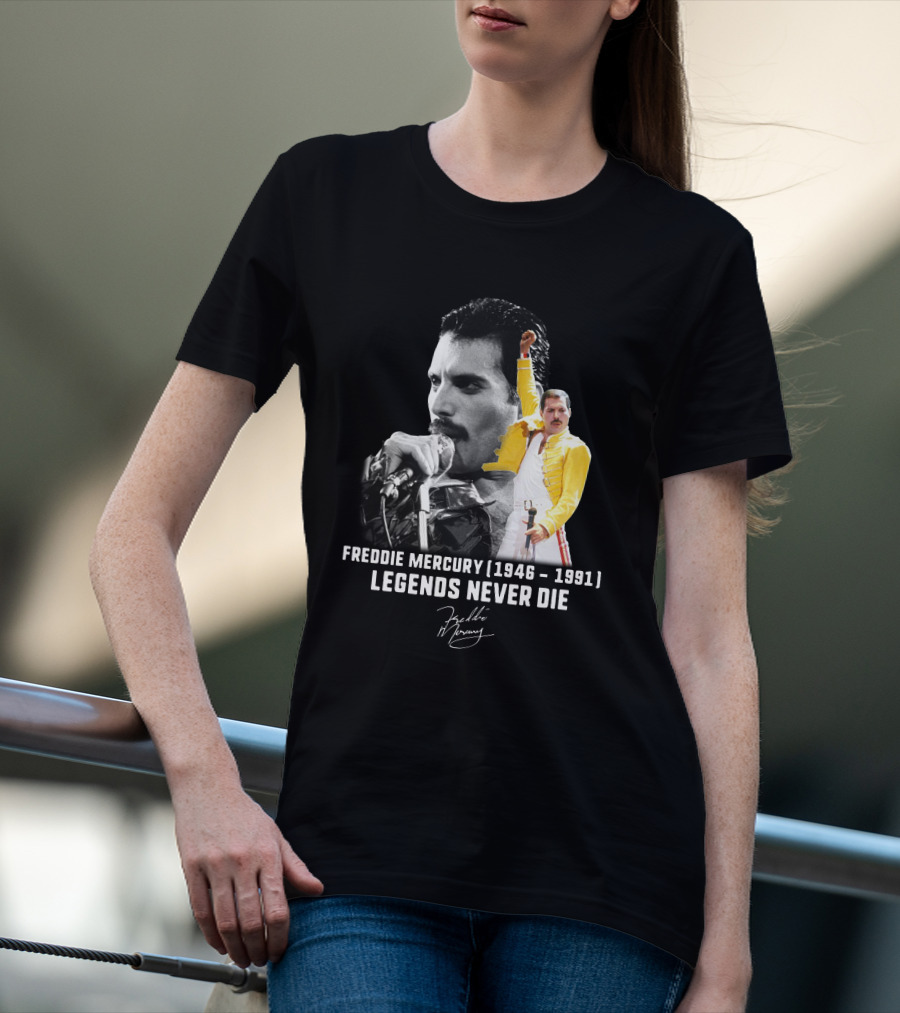 Freddie Mercury 1946-1991 Legends Never Die Signature T-Shirt