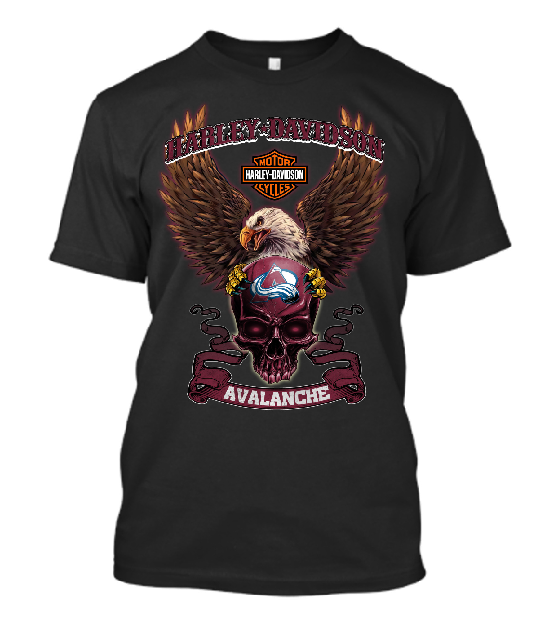 Harley Davidson Motor Cycles Avalanche Skull Eagle Colorado Hd03Nhl T-Shirt