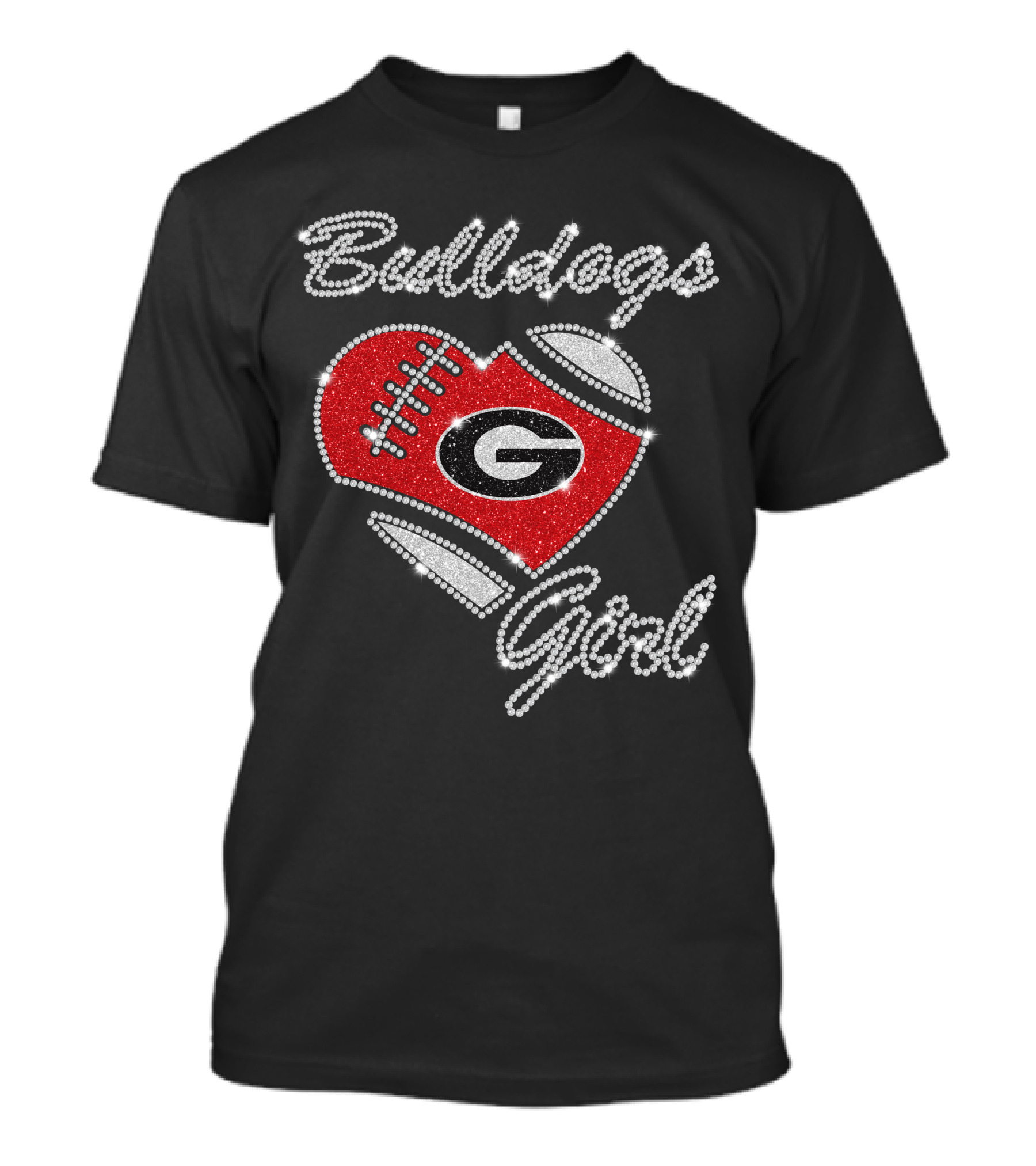 Bulldogs Girl Heart Football Georgia Bulldogs T-Shirt