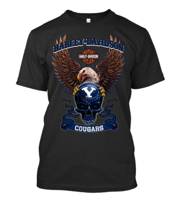 Harley Davidson Motor Cycles Eagle Byu Cougars T-Shirt