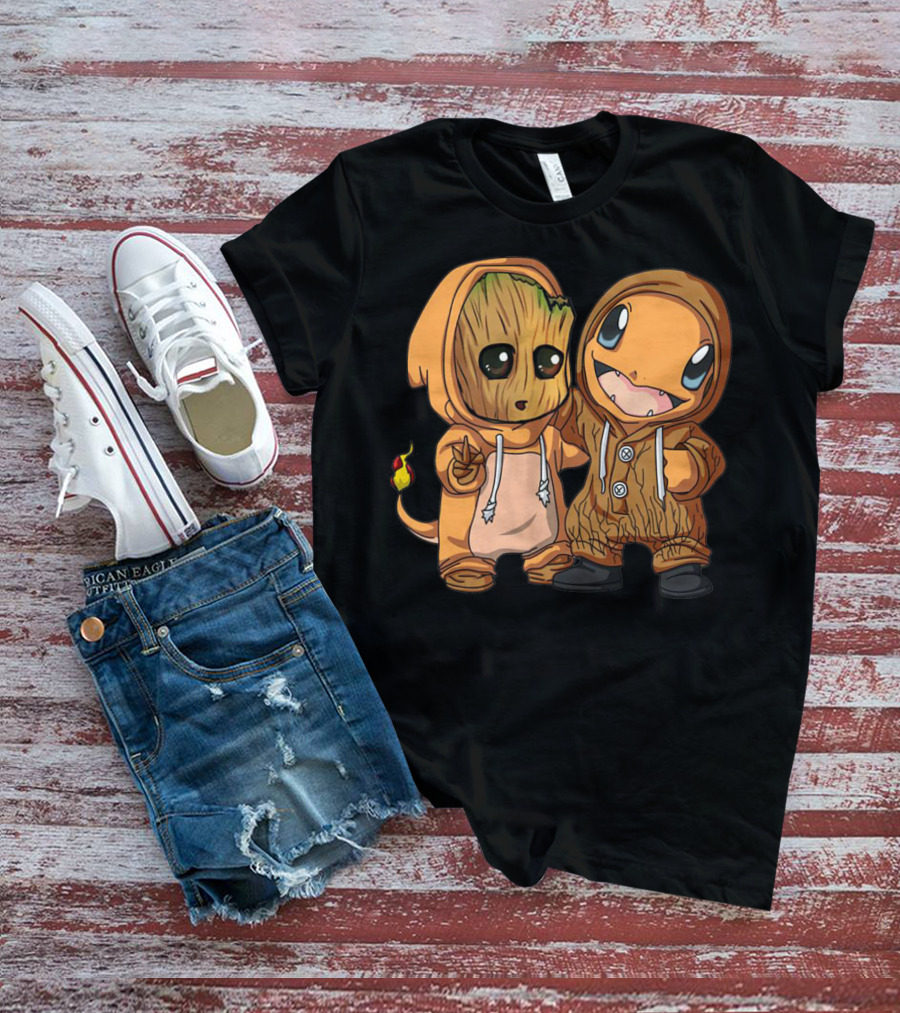 Groot And Charmander Crossover Hoodie Mashup T-Shirt