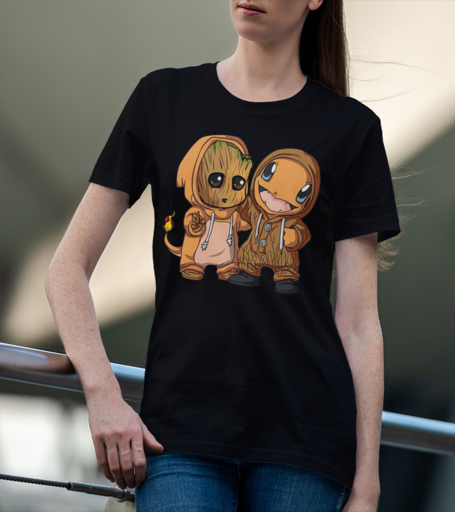 Groot And Charmander Crossover Hoodie Mashup T-Shirt