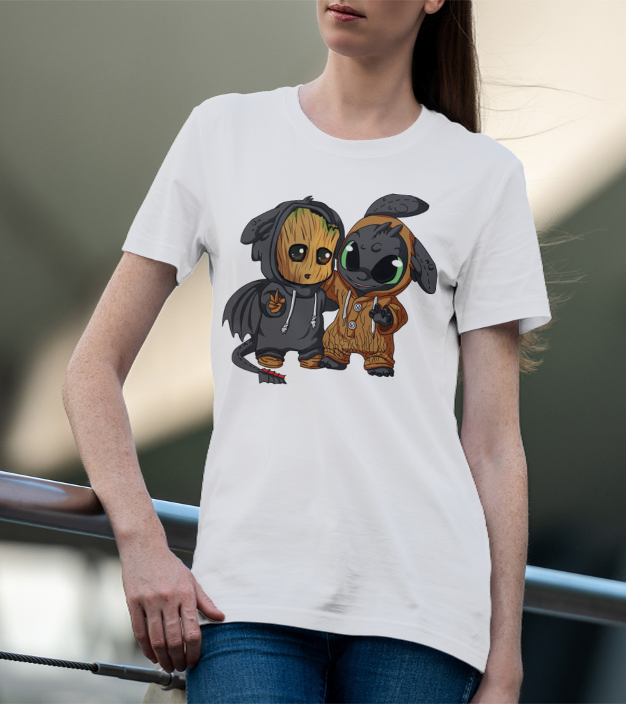 Groot And Toothless Crossover Hoodie Characters T-Shirt