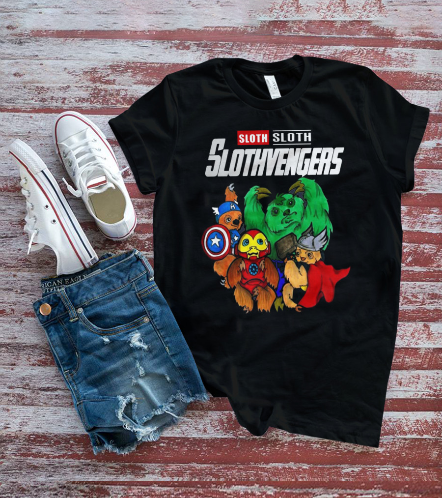 Slothvengers Avengers Endgame Parody Featuring Sloth Superheroes In Iconic Costumes T-Shirt