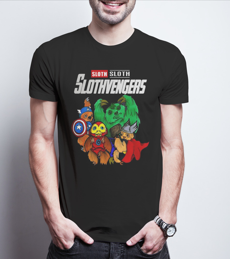 Slothvengers Avengers Endgame Parody Featuring Sloth Superheroes In Iconic Costumes T-Shirt