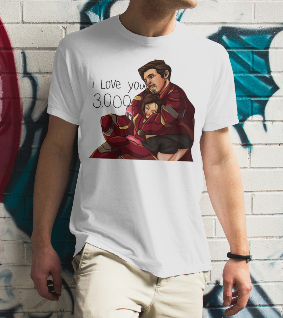 Avengers Iron Man Morgan Stark I Love You 3000 Dad Hug Marvel Reference T-Shirt