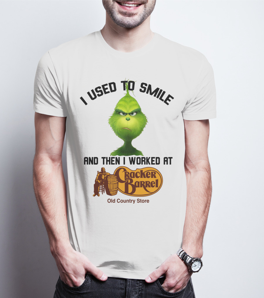 Grinch I Used To Smile And Then I Worked At Cracker Barrel Old Country Store Iconic Humor T-Shirt