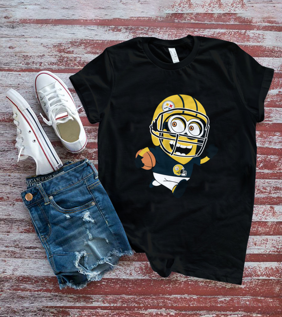 Pittsburgh Steelers Football Minion In Black And Gold Helmet T-Shirt