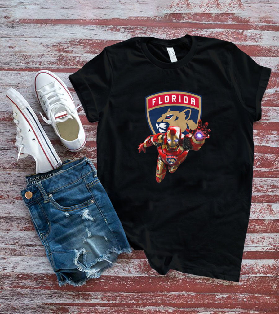 Florida Panthers Iron Man Crossover T-Shirt
