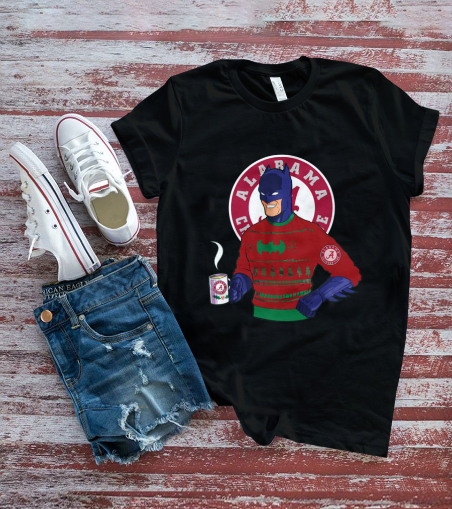 Alabama Crimson Tide Batman Ugly Christmas Sweater Holiday Mug T-Shirt