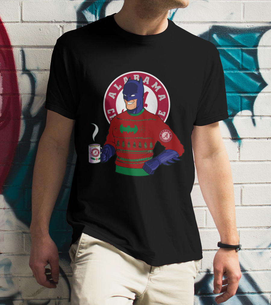Alabama Crimson Tide Batman Ugly Christmas Sweater Holiday Mug T-Shirt