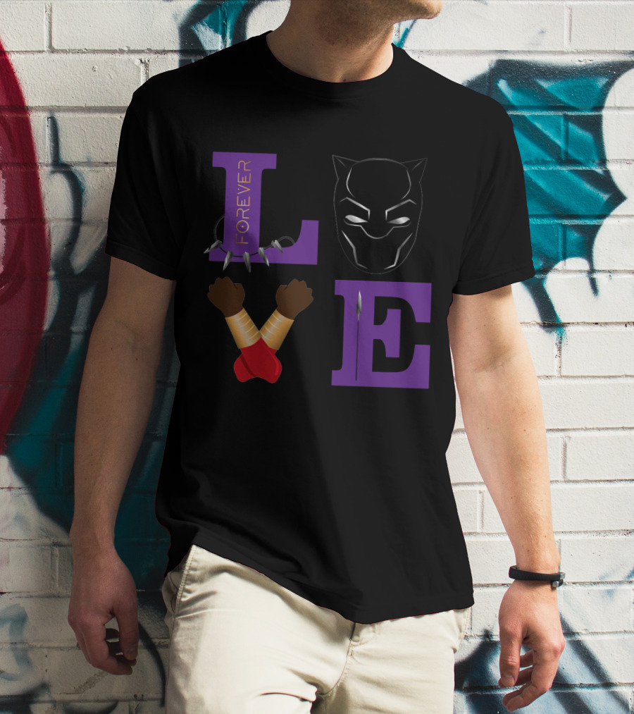 Love Forever Black Panther Wakanda Tribute T-Shirt