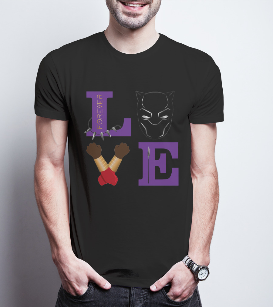 Love Forever Black Panther Wakanda Tribute T-Shirt
