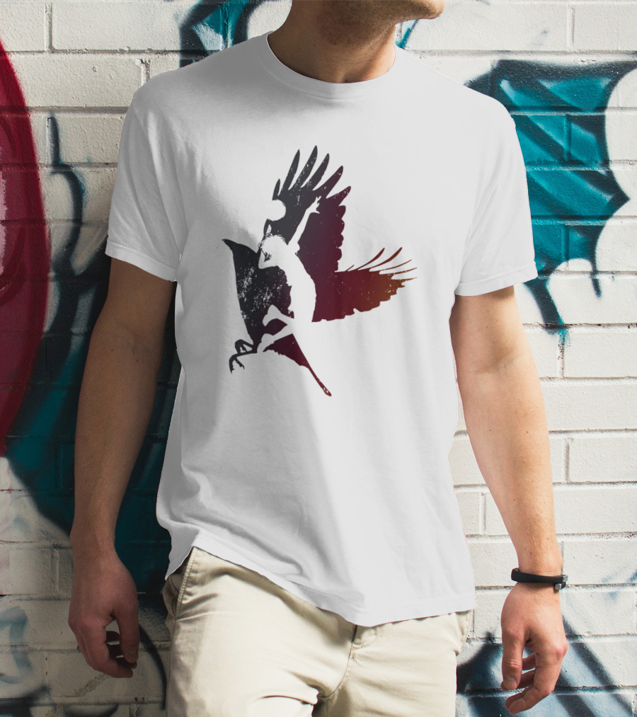 Volleyball Player Silhouette With Bird Wings T-Shirt