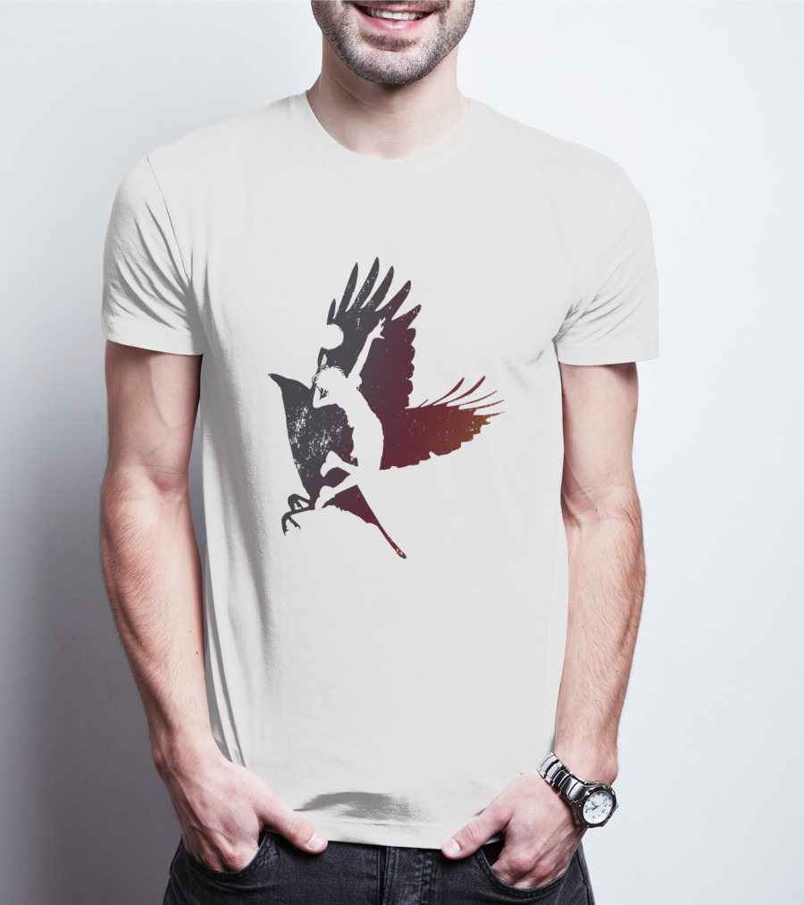 Volleyball Player Silhouette With Bird Wings T-Shirt