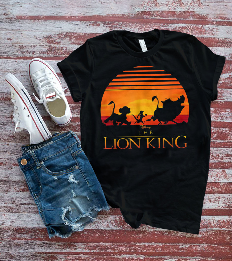 Disney The Lion King Silhouette Sunset Scene T-Shirt