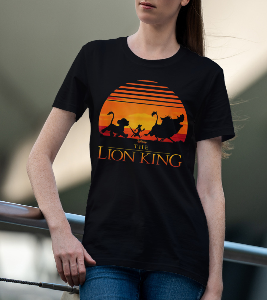 Disney The Lion King Silhouette Sunset Scene T-Shirt