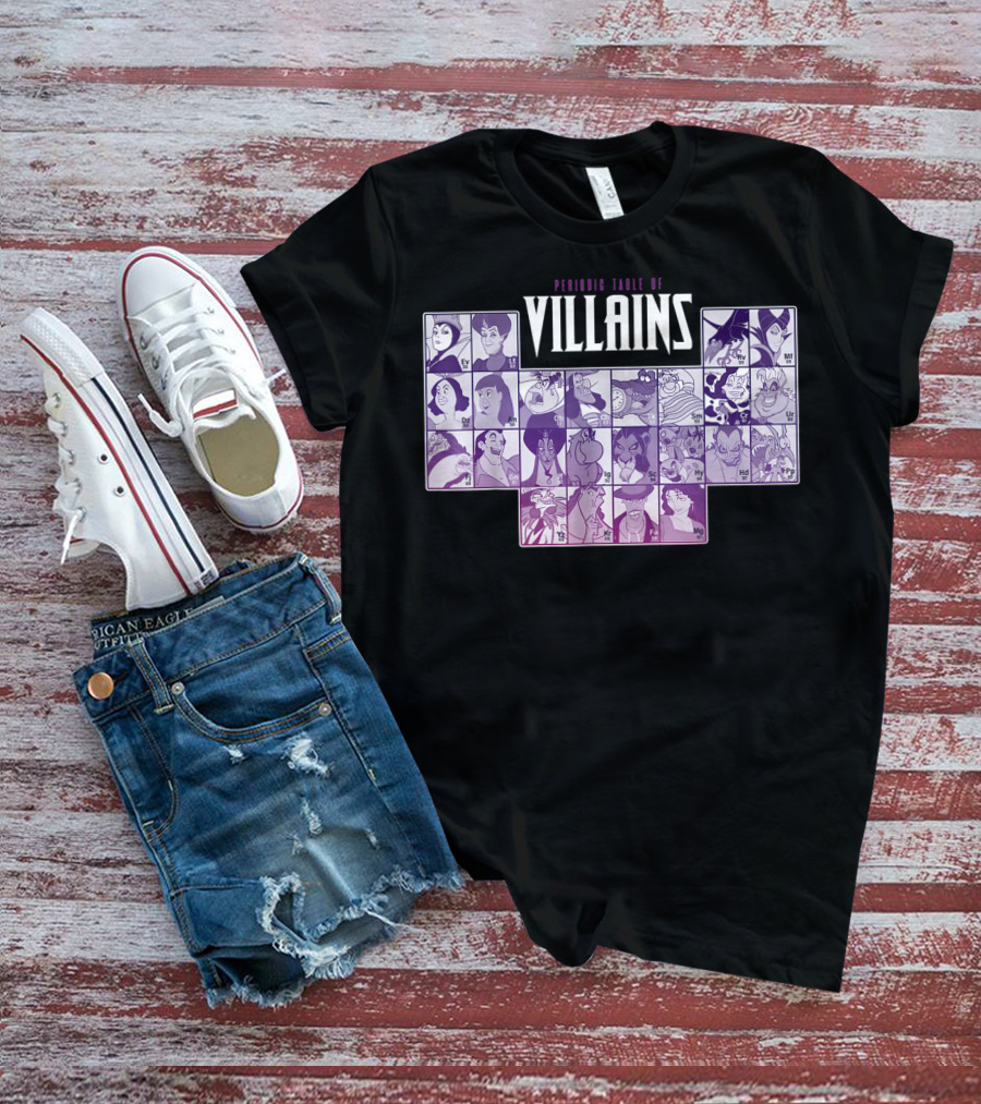 Periodic Table Of Disney Villains T-Shirt