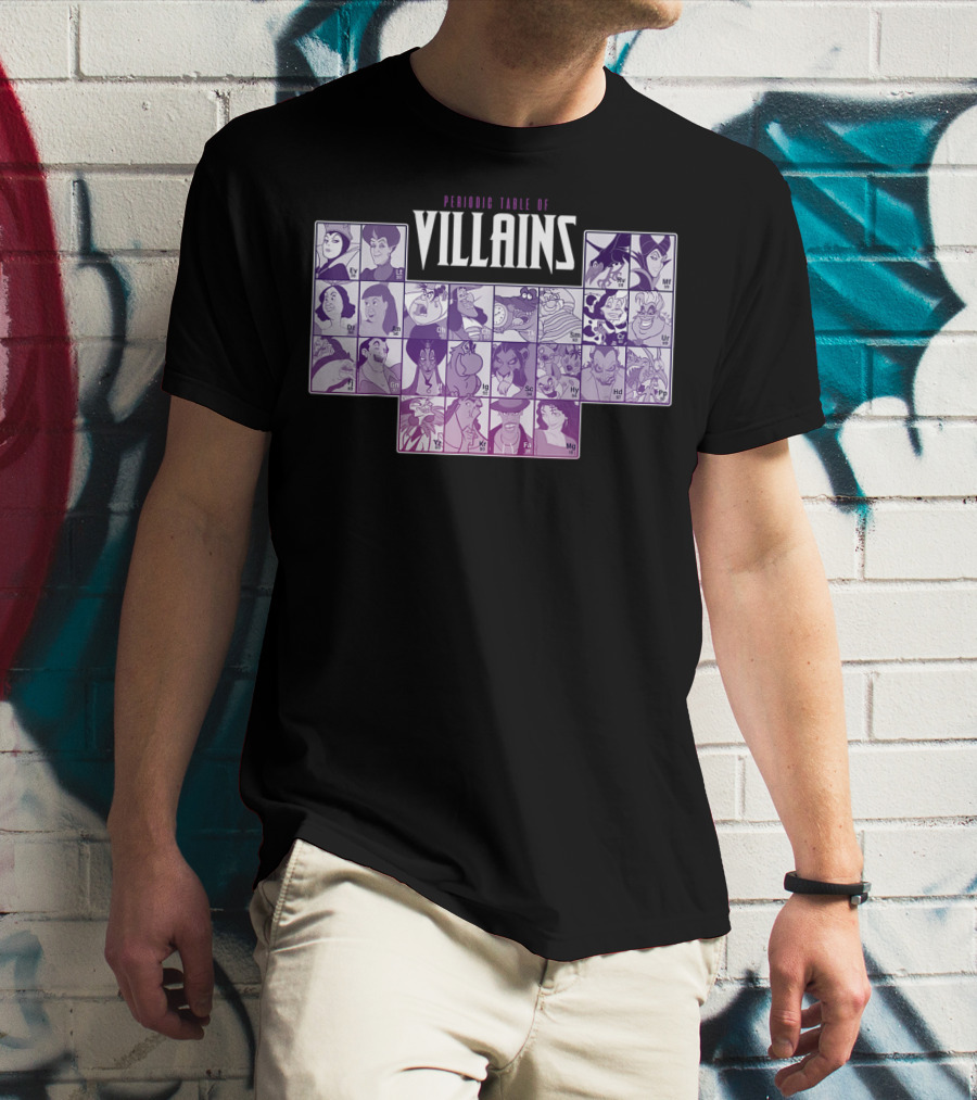 Periodic Table Of Disney Villains T-Shirt