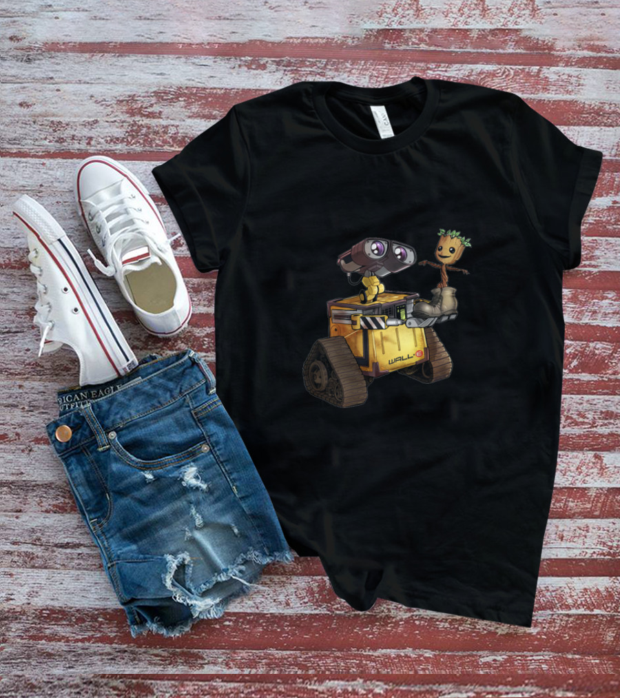 Wall-E And Baby Groot Friendship Adventure T-Shirt