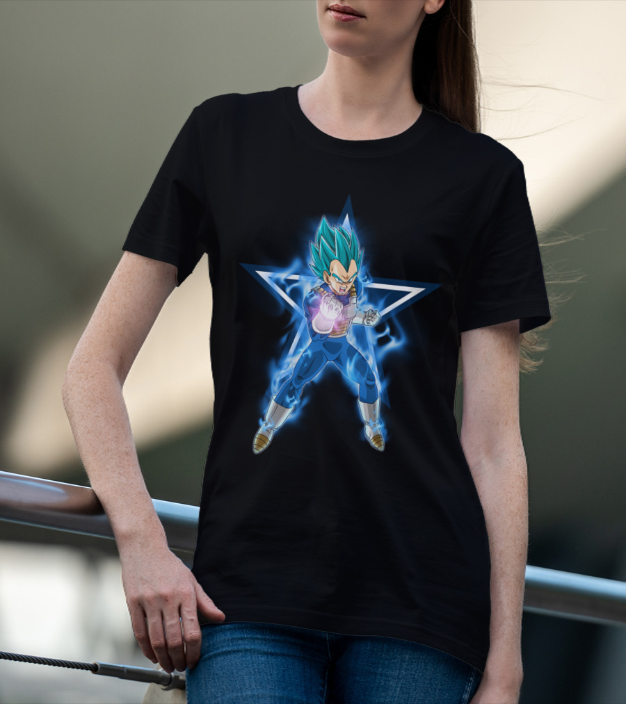 Dallas Cowboys Vegeta Super Saiyan Blue Star Fusion T-Shirt