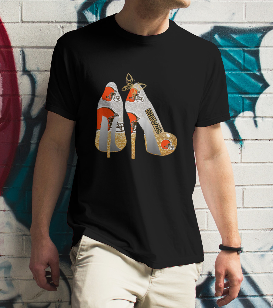Cleveland Browns High Heels Helmets Bold Browns Fan T-Shirt