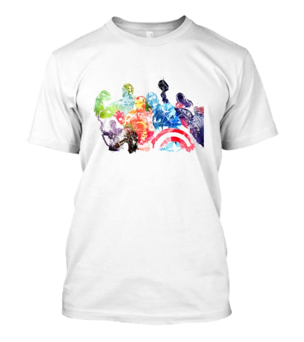 Avengers Watercolor Hulk Iron Man Thor Captain America Black Widow Hawkeye T-Shirt